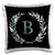 3dRose Wreath with monogram initial letter B in green on black. - Pillow Cases -pc_336765_1-