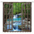 AMFD Waterfall Shower Curtain 3D Vivid Nature Waterfall Scenery Throught Brown Window Creative Green Teal Modern Unique Fabric Bathroom Decor Set Include Hooks-70 inch WX70 H-