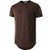KLIEGOU TS216 Mens 100 percent Cotton Hipster Hip Hop Crewneck T-Shirt Zip Pocket Brown M