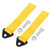 X AUTOHAUX 2pcs Yellow Universal Car Tow Towing Hook Bumper Trailer Belt Strap