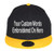 Custom Snapback Hat. Otto. Embroidered. Your Own Text Flatbill Bill Snapback. -Black/Yellow Gold Bill-