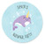 Personalized Narwhal Girl - Custom Under The Sea Baby Shower or Birthday Party Favor Circle Sticker Labels - Custom Text - 24 Count
