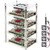 Eau 4 Slot Raspberry Pi 4 Cluster Case, Raspberry Pi 3 Clear Case with Cooling Fan, 4 Layers Acrylic Case Pi Rack Case Stackable Case for Raspberry Pi 3B plus, Raspberry Pi 3/2 Model B