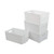 Easymanie White Stacking Basket for Pantry Stackable Plastic Bins for Organizing Set of 4
