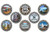 Route 66 Themed Bottle Cap Magnets Set of 8