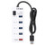 4 Port High Speed USB 3.0 with Power Adapter USB Charging Interface Computer Accessory White