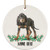 Funny Personalized Name Black and Tan Coonhound Christmas Tree Ornament Circle Ceramic