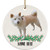 Lovesout Funny Personalized Name Shiba Inu Cream Christmas Tree Ornament Circle Ceramic