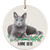 Lovesout Funny Personalized Name Russian Blue Cat Bluish Gray Christmas Tree Ornament Circle Ceramic