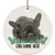 Lovesout Personalized Name Brindle French Bulldog Christmas Tree Ornament Circle Ceramic