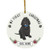 Lovesout Personalized Name Labradoodle Black Puppys First Christmas 2020 Ornament White Ceramic Circle