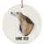 Lovesout Cute Whippet Yellow Brindle Personalized Name Christmas Tree White Ceramic Circle Ornament