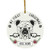 Lovesout Personalized Name English Bulldog Peeking Puppys First Christmas 2020 Ornament White Ceramic Circle