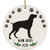 Lovesout Funny Personalized Name German Wirehaired Pointer Silhouette Paws Print Frame Ornament White Ceramic Circle