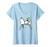 Womens Peanuts Snoopy Woodstock rainbow T-shirt V-Neck T-Shirt