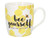 Creative Tops OTT Barrel-Shaped Coffee Mug / Coffee Cup with Bee Yourself Design Fine China White / Yellow 390 ml