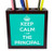 3dRose ph_216309_1 Keep Calm I Am The Principal Turquoise Tile Pen Holder, 5"