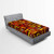 Ambesonne Abstract Fitted Sheet Colorful Trippy Square Shaped Geometric Retro Textured Modern Graphic Soft Decorative Fabric Bedding All-Round Elastic Pocket Twin Size Red Yellow
