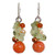 NOVICA Multi-Gem Quartz White Cultured Freshwater Pearl Silver Plated Beaded Earrings Spicy Peach