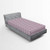 Lunarable Herringbone Fitted Sheet Horizontally Arranged Abstract Thick Lines Zigzags Chevron Motifs Soft Decorative Fabric Bedding All-Round Elastic Pocket Twin Size Grey Pink and Pale Mauve