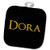 3dRose Dora favored female name in the USA. Yellow on black charm - Potholders -phl_339164_1-