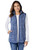 Woman Within Womens Plus Size Zip-Front Microfleece Vest - 2X Blue Marled