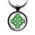 Celtic Cross Green on White Silver Keychain Keyring