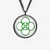Celtic Five Fold Circle Green on White Bronze Keychain Keyring