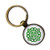Celtic Knot Circle Green on White Bronze Keychain Keyring