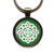 Celtic Knot Circle White on Green Bronze Keychain Keyring