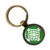Celtic Symbol Knot Cross Circle White on Green Bronze Keychain Keyring