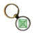 Celtic Symbol Knot Cross Green on White Bronze Keychain Keyring