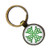 Celtic Symbol Knot Cross Green on White Bronze Keychain Keyring