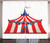 Ambesonne Circus Curtains Colorful Striped Circus Marquee Tent Stars Carnival Performance Illustration Living Room Bedroom Window Drapes 2 Panel Set 108 inch X 84 inch Vermilion Blue