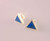 Triangle Lapis Lazuli Mosaic Micro Mosaic Sterling Silver Stud Earrings Semi Precious Gemstone by Handmade Studio