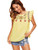 Floerns Womens Floral Embroidered Ruffle Babydoll Peplum Blouse Tops Yellow S