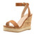 Nailyhome Womens Espadrille Wedge Sandals Ankle Strap Buckle Open Toe Platform Casual Slingback Shoes Brown
