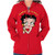 Embrace Your Betty Boop Cartoon Zip Hoodie Sweatshirt Women Red