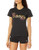 adidas womens Foil Linear Graphic Tee Black Small