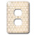 3dRose Anne Marie Baugh - Patterns - Pink and Image Of Gold Overlapping Geometric Triangle Pattern - 2 plug outlet cover -lsp_323134_6-