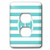 3dRose lsp_179691_6 Nautical Anchor Circle on Turquoise and White Stripes Aqua Teal Light Switch Cover