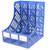 LAAT Sturdy Desktop Triplicate File Frame Magazine Plastic Holders Frames File Divider Document Cabinet Rack Display Storage Organiser Box -Blue-