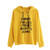 Women Hoodies Pullover Letter Print Hooded Drawstring Sweatshirt Casual Long Sleeve Solid Tunic Tops Coat Yellow