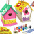 FEBUD Crafts for Kids - 2Pack DIY Bird House Kit with Palette - Build and Paint Birdhouse - Wooden Arts for Girls Boys Toddlers Ages 4-8