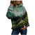 Hooded Sweatshirt Women Plus Size Mountain Printed Pullover Long Sleeve Sweatshirt Shirts Tops Plus Size Hoodies Pullover Green