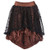 Lazapa Women Gothic Mesh Irregular Skirt Halloween Costume Gothic Victorian Corsets Dresses Gothic Lace Up Corset Skirt Brown