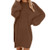 AODONG Womens Pullover Sweatshirt Womens Turtleneck Oversized Sweaters Batwing Long Sleeve Chunky Loose Pullover Knit Jumper Tops Brown