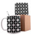 Modern Circles with Dots Inspired from Arabesque Middle Eastern Mosaics White and Black Ceramic Cup with Spoon  and  Coaster Creative Morning Mug Milk Coffee Tea Unique Porcelain Cup Mug 11oz