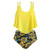 Hotkey Swimsuits for Women Two Piece Bathing Suits Ruffled Flounce Top with High Waisted Bottom Bikini Set Tankini Yellow