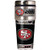 NFL San Francisco 49ers Metallic Travel Tumbler Stainless Steel and Black Vinyl 16-Ounce